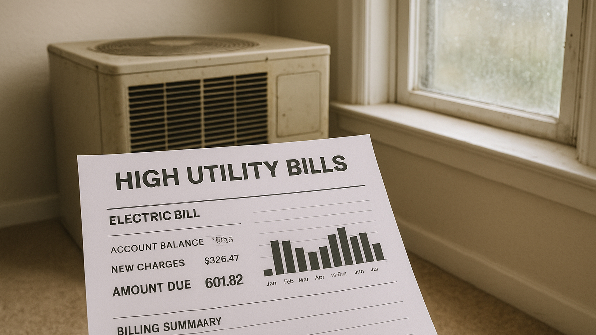 Illustration-or-photo-of-high-energy-bills-old-HVAC-unit-or-drafty-windows-to-highlights-energy-concerns-that-often-trigger-remodel-decision.