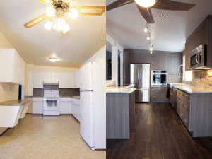before after kitchen remodel in Kirkland