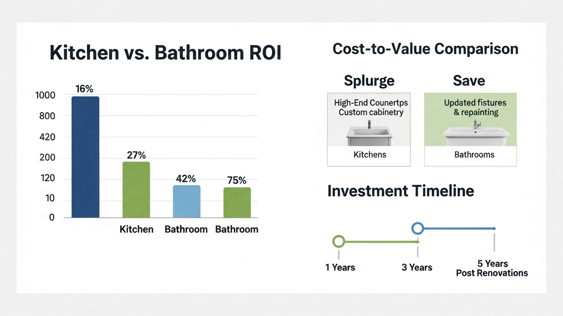 Kitchen and bathroom remodeling ROI statistics for Kirkland Washington real estate market